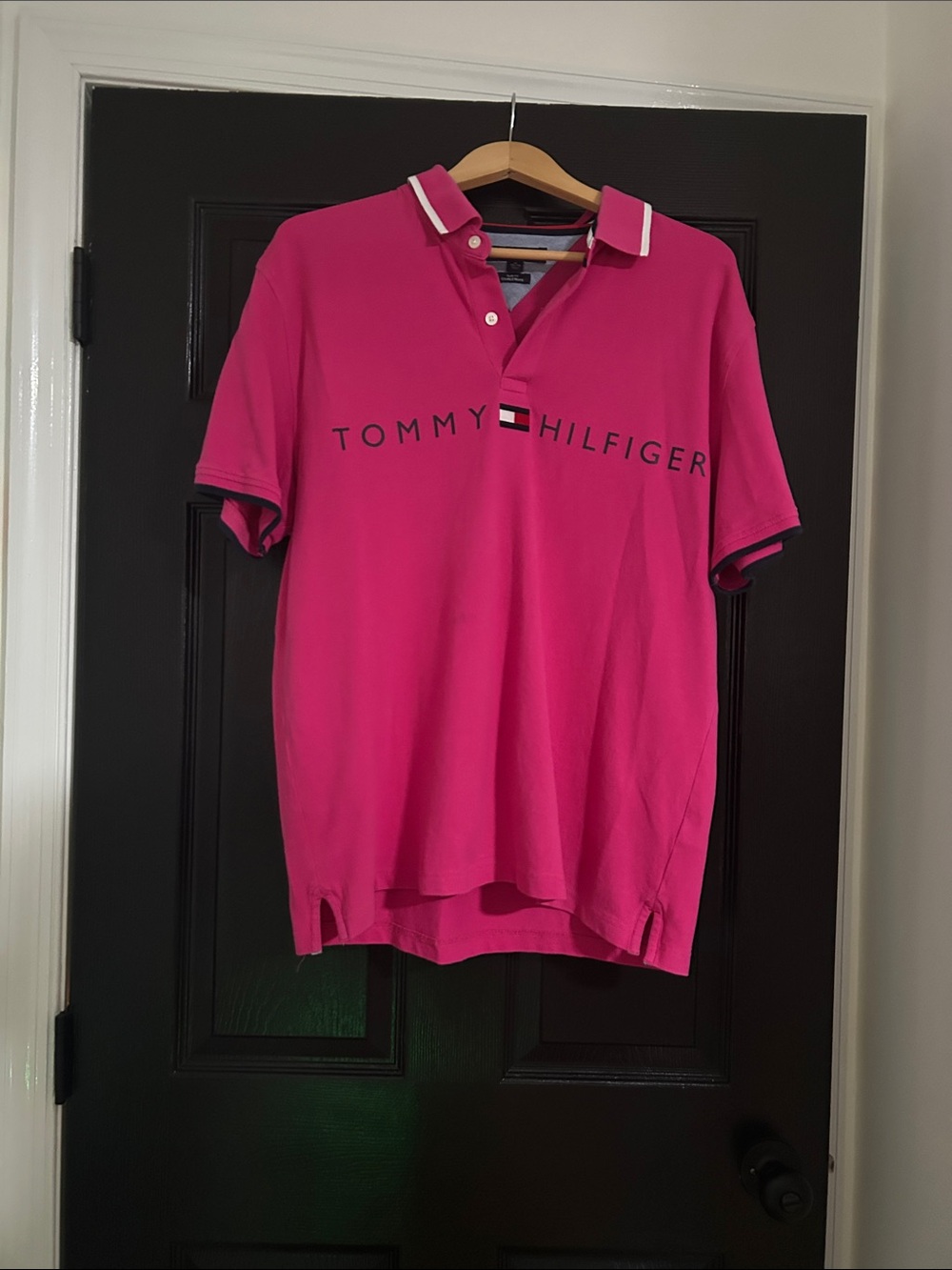 Tommy Hilfiger Men’s Hot Pink Polo with Logo